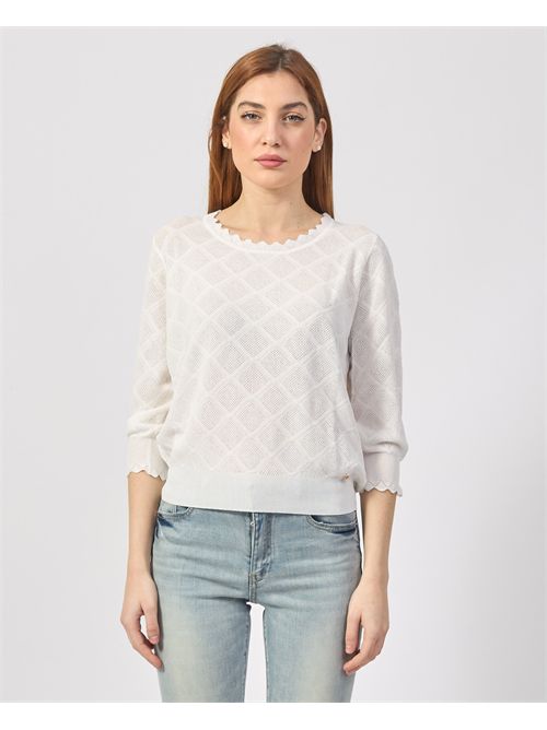 Maglia girocollo Yes Zee traforata YES ZEE | M437-BR000101